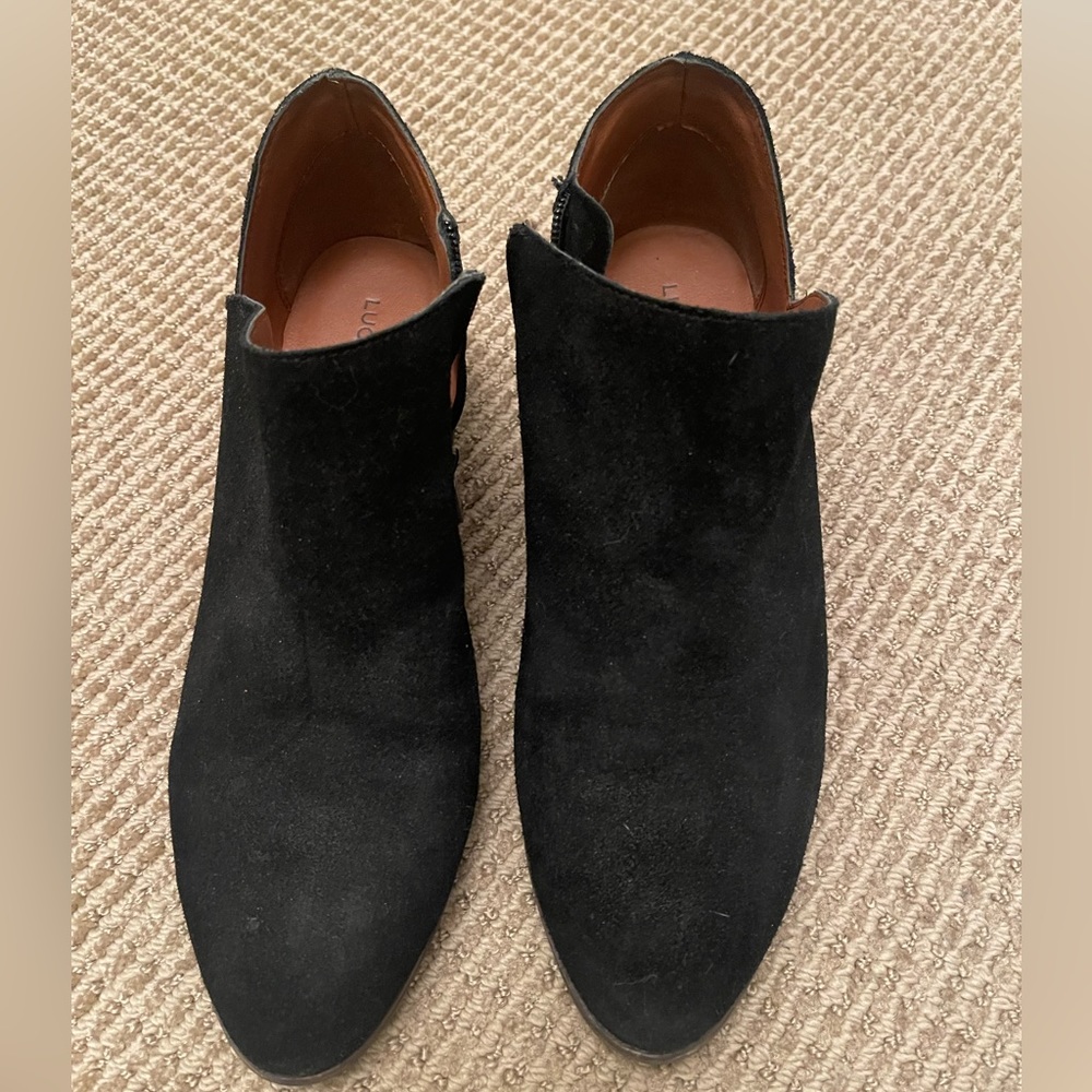 Lucky brand booties Size 9 1/2, black suede